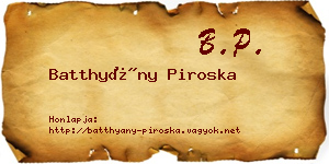 Batthyány Piroska névjegykártya